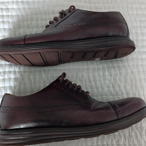 Cole‎ Haan Lunargrand Brown Captoe Men's Leather Shoes size 9.5M on EUC - Picture 1 of 8